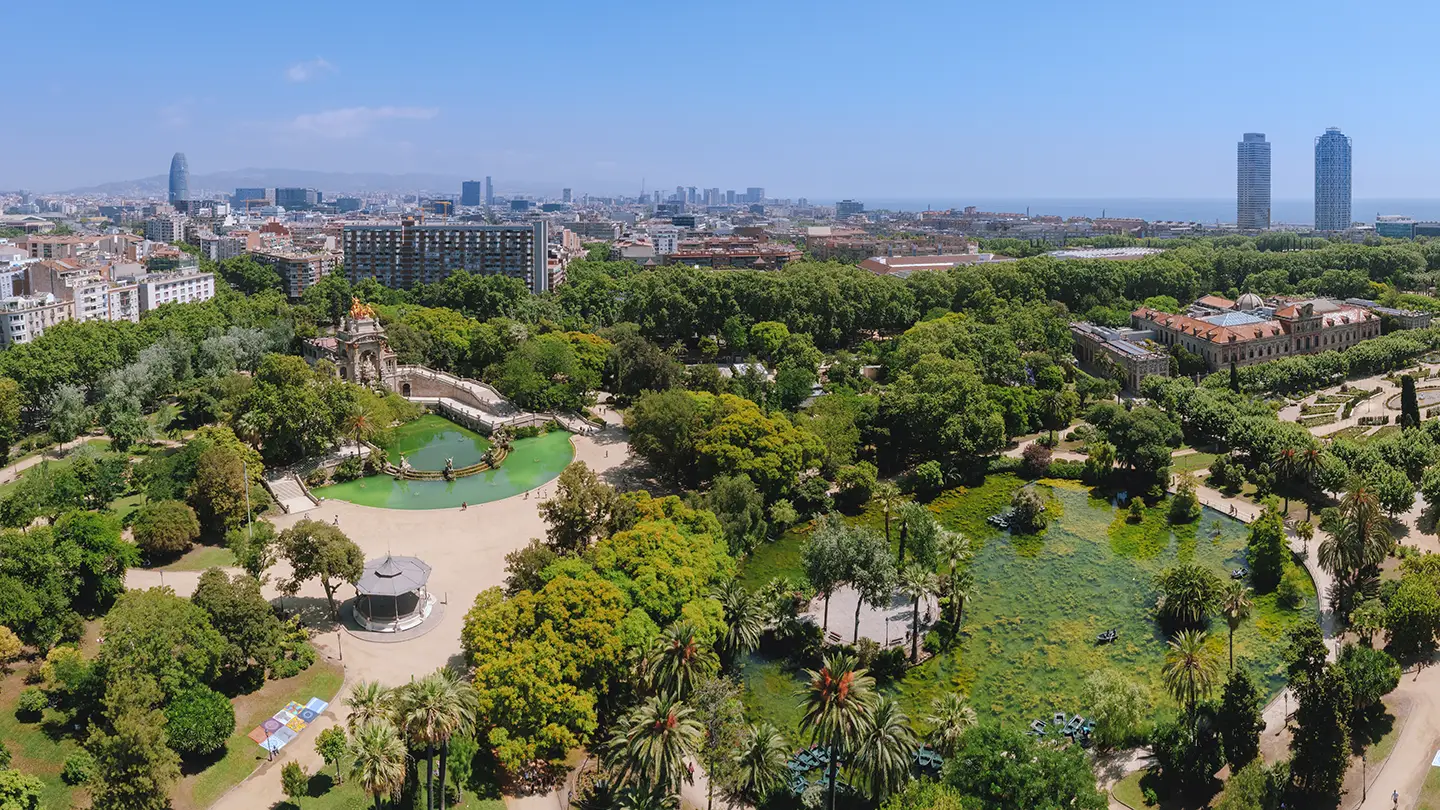 Parc de la Ciutadella vista aerea Barcellona